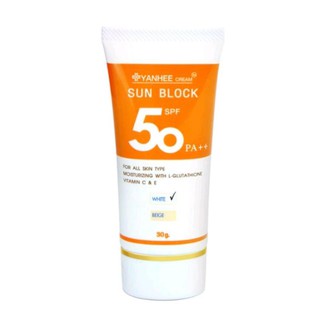 ยันฮีครีมซันบล็อก SPF 50 PA++  ครีมกันแดด 2 IN 1 ปกป้องผิวจากแสงแดดและบำรุงผิวไปในตัว ขนาด30กรัม สินค้าพร้อมส่ง