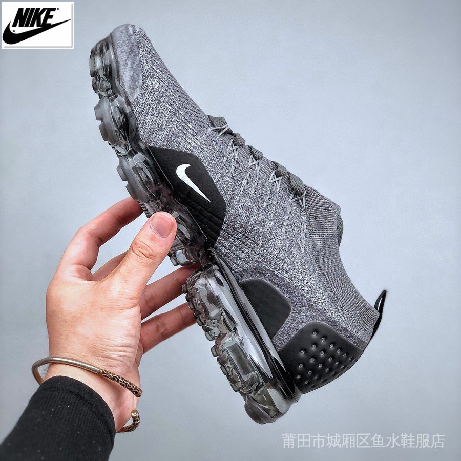 Air Vapormax Flyknit 10 Triple Black Low Top All Match รองเท้าผู้ชาย