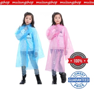 MUISUNGSHOP เสื้อกันฝนเด็ก ชุดกันฝนราคาถูก น้ำหนักเบา พกพาสะดวก สำหรับเด็กโต