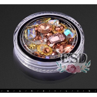 เพรชตกแต่งเล็บเจล  คละแบบ   1 กระปุก/ Rhinestones Nail Decoration mix  1 Set