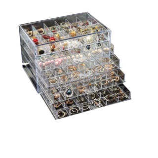 Unique boxกล่องใส่เครื่องประดับ 120ช่อง 5ชั้น กล่องเก็บเครื่องประดับเล็บ กล่องเก็บต่างหู กล่องใส่เครื่องประดับ