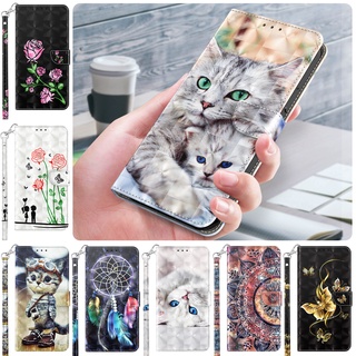 เคสโทรศัพท์หนัง PU ฝาพับแม่เหล็ก ลายเพ้นท์ 3D พร้อมช่องใส่บัตร และขาตั้ง หรูหรา สําหรับ OPPO A16 A16S A54S A54 4G A55 5G A54 5G A74 5G A94 5G A95 5G Reno7 Z 5G