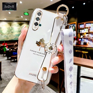 Andyh เคสโทรศัพท์มือถือ ลายใบเมเปิ้ล พร้อมสายคล้องมือ สําหรับ Huawei Nova 5T 5 Pro 5i Pro