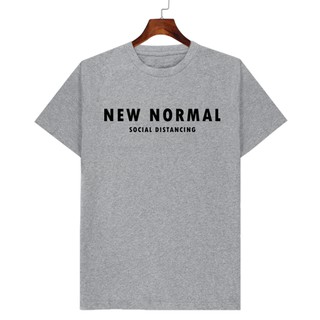 เสื้อยืดคอกลม NEW NORMAL สีเทาท๊อป มีเก็บปลายทาง