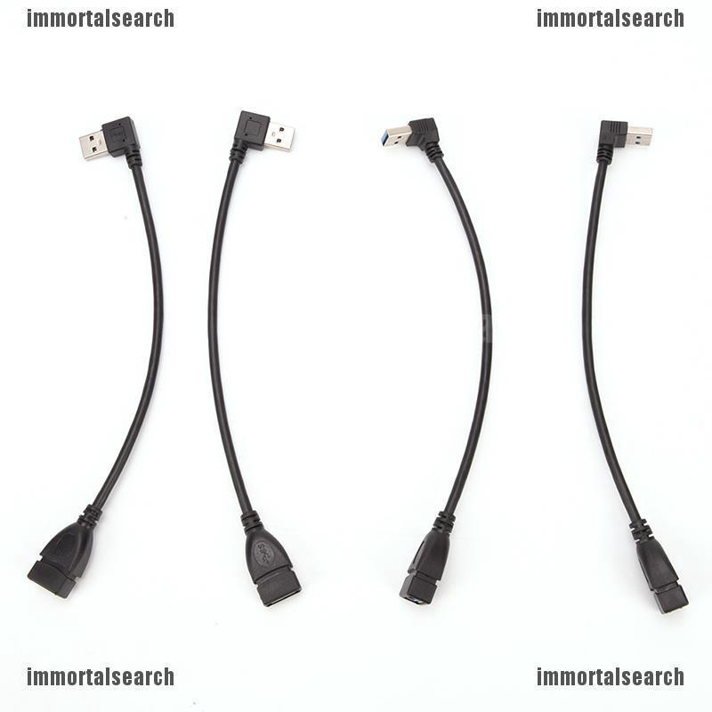 【 Ice 】 USB 3.0 Angle 90 Degree Extension Cable Male to Female Adapter Cord Data