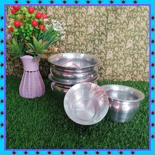 ชื่อ  : Aluminum potty potty Set 4 pcs.กระโถนอลูมิเนียม 18 cm.เคลือบเหลือง กาละมัง ถาดนึ่ง ถ้วยตวง อ่างอาหาร กระโถน, ตรา