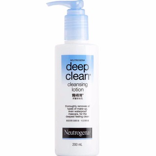 Neutrogena Deep Clean Makeup Cleansing Lotion - Make Up Remover นูโทรจีนา ดีพ คลีน เมคอัพ คลีนซิ่ง โลชั่น 200ml.