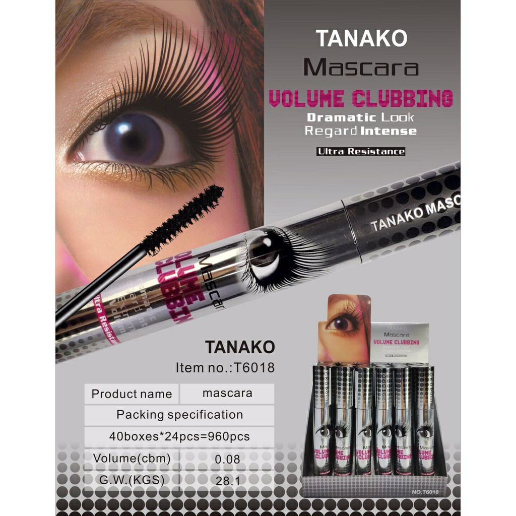 T6018 มาสคาร่า TANAKO มาสคาร่าตาโต ขนตาเด้ง ไม่แพนด้า Mascara dramatic Look Regard intense