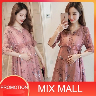 MixMall ชุดเดรสคลุมท้อง ชุดคลุมท้องสำหรับตั้งครรภ์ Maternity Dress (mom 13-05)