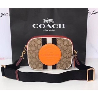 💥Coach Dempsey Camera Bag In Signature Jacquard With Stripe And Coach Patch