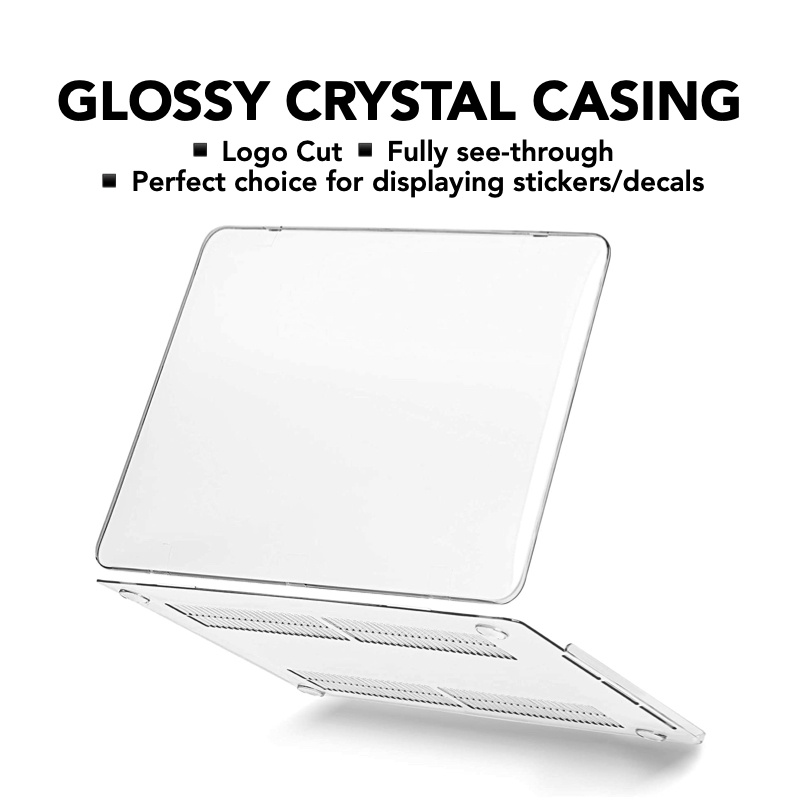 CRYSTAL CLEAR LOGO CUT OUT 100% CLEAR CASING COVERS CASE Macbook 2026 NEO PRO MAX AIR 13 14 15 16 M1 M2 M3 M4 M5 ชิป