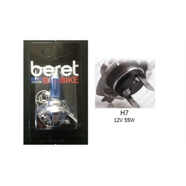 หลอดไฟหน้า H7 แบบ 2 ขา 12/55W สำหรับ NINJA 300 & Z300 (แสงขาว) ( โปรดตรวจสอบรุ่นก่อนสั่ง ) ///