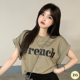 💥HOT SALE💥เสื้อยืดสกรีนลาย French คอกลมแขนสั้น