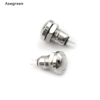 [Asegreen] สวิตช์ปุ่มกดชั่วขณะ แบบโลหะ กันน้ํา 8 มม. Mini Micro 2Pin 2 ชิ้น