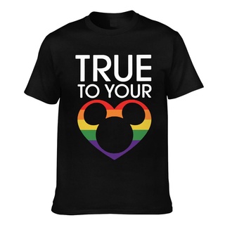 เสื้อยืด พิมพ์ลายกราฟิก Disney Mickey Mouse True To Your Heart ดีไซน์ใหม่S-5XL