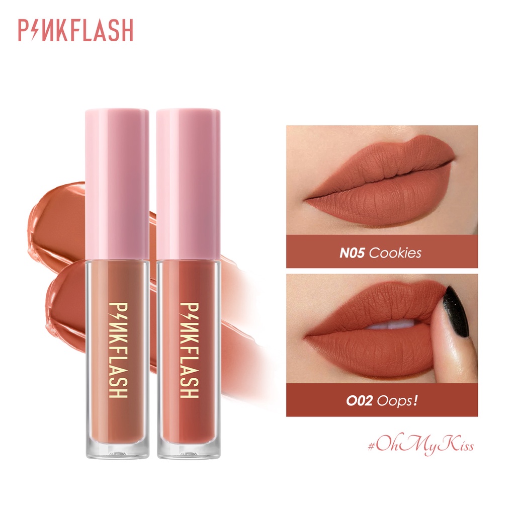 Pinkflash OhMyKiss ลิปสติก เนื้อแมตต์ เพิ่มความชุ่มชื้น ติดทนนาน #8