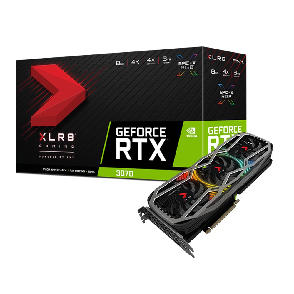 การ์ดจอ PNY GeForce RTX 3070 8GB XLR8 Gaming REVEL EPIC-X RGB Triple Fan Edition ประกันไทย 3 ปี