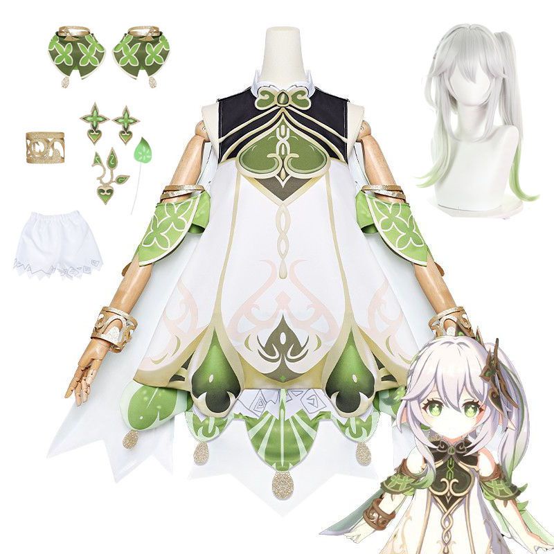 Genshin Impact Nahida Cosplay Costume Genshin Lesser Lord Kusanali Cosplay Nahida Wig Halloween 