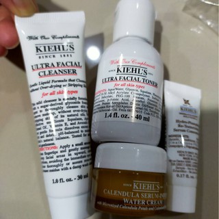 SET 4 ชิ้น KIEHLS Ultra facial cleanser30ml. Ultra facial toner 40ml. Calendula serum water cream 7ml. Hydro plumping