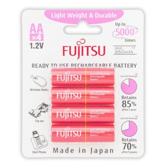 ถ่านชาร์จ Fujitsu ขนาด AA Pack 4 ก้อน 1000mAh HR-3UTLA