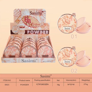 พร้อมส่ง Sasimi แป้งตลับ อัดแข็ง 2 ชั้นมี 💋 เบอร์2ประกายวิ้งๆ 💋 แป้งบางเบา เรียบเนียนใช้ได้ ทุกสภาพผิวคน แพ้ง่ายใ