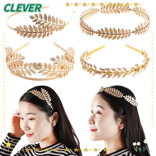 Clever Retro Style Gold Leaf Crown Headband Hair Accessory For Bride