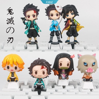 ปุ่มกดคีย์บอร์ด Pbt ลายการ์ตูนอนิเมะ Demon Slayer น่ารัก แฮนด์เมด DIY สําหรับตกแต่ง