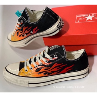 🚩  Chuck Taylor 70s Low Flame 🔥 Black/Enamel Red สินค้าพร้อมกล่องป้ายแท็ก มีเก็บปลายทาง