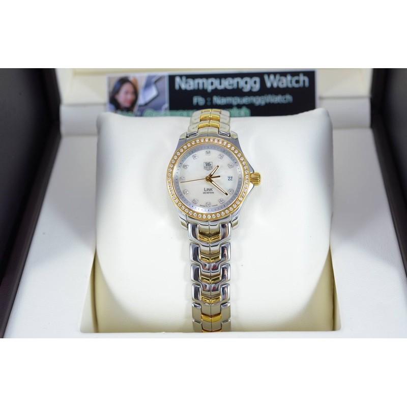 Tag Heuer มือ2 Link 2K Diamond Mother of Pearl #LadySize28mm. (ของแท้100% มือ2)