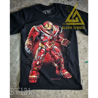 คอตต้อนคอกลมBT 121 Iron Hulk Avengers เสื้อยืด สีดำ BT Black Timber T-Shirt ผ้าคอตตอน สกรีนลายแน่น เสื้อยืดแขนสั้นS-5XL