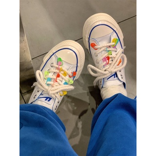 รองเท้าสีขาวสีใหม่รองเท้าผ้าใบสันทนาการอเนกประสงค์
