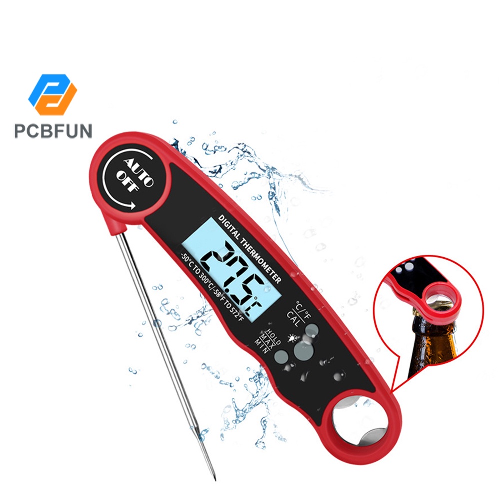Pcbfun เครื่องวัดอุณหภูมิอาหารอิเล็กทรอนิกส์ แบบเข็มพับ กันน้ํา