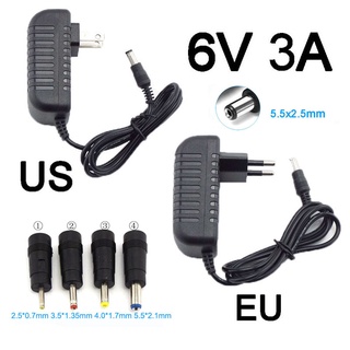 อะแดปเตอร์แปลงพาวเวอร์ซัพพลาย AC DC 5.5*2.1 มม. 4.0*1.7 มม. 3.5*1.35 มม. 2.5*0.7 มม. AC 100-240V DC 6V 3A