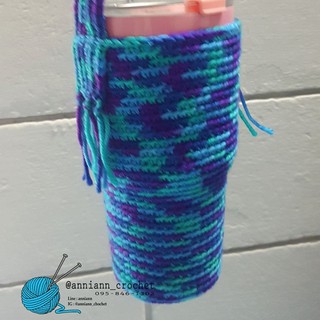 ถุงหิ้ว แก้วเยติ โครเชต์ แบบเต็มใบ ขนาด 30 oz.(D..Y. Crochet)