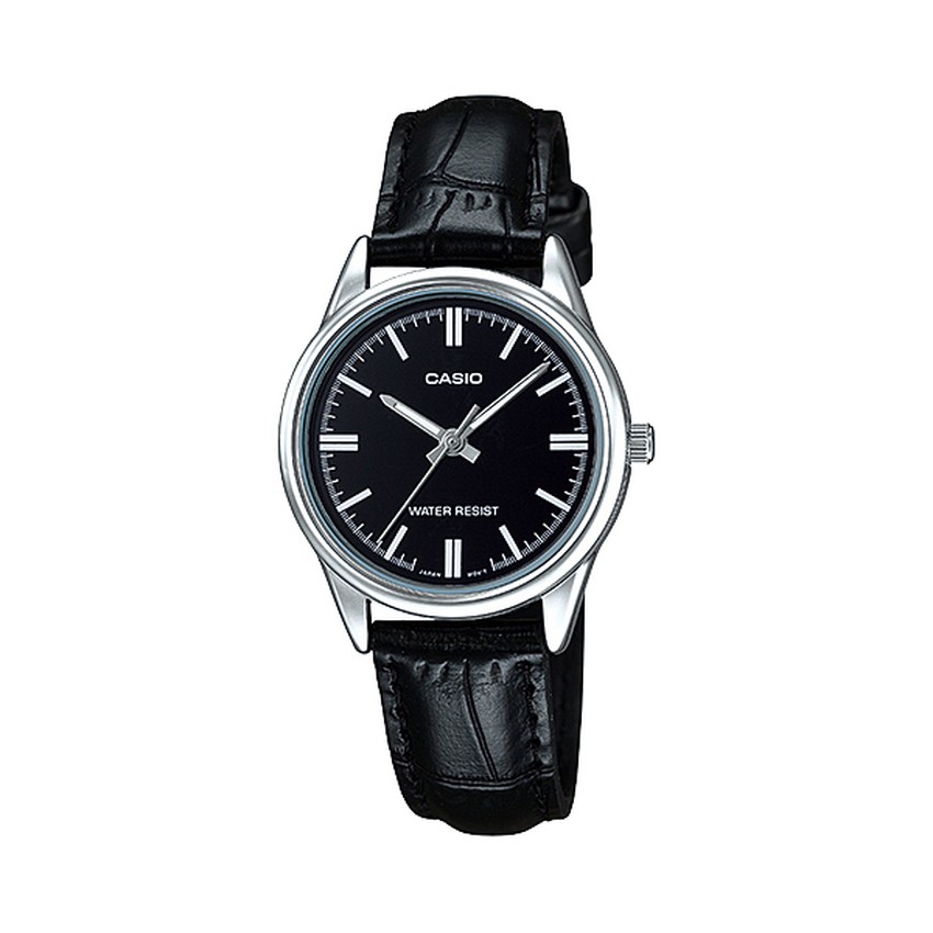 Casio นาฬิกาข้อมือผู้หญิง-สีดำ สายหนัง รุ่น LTP-V005L1AUDF