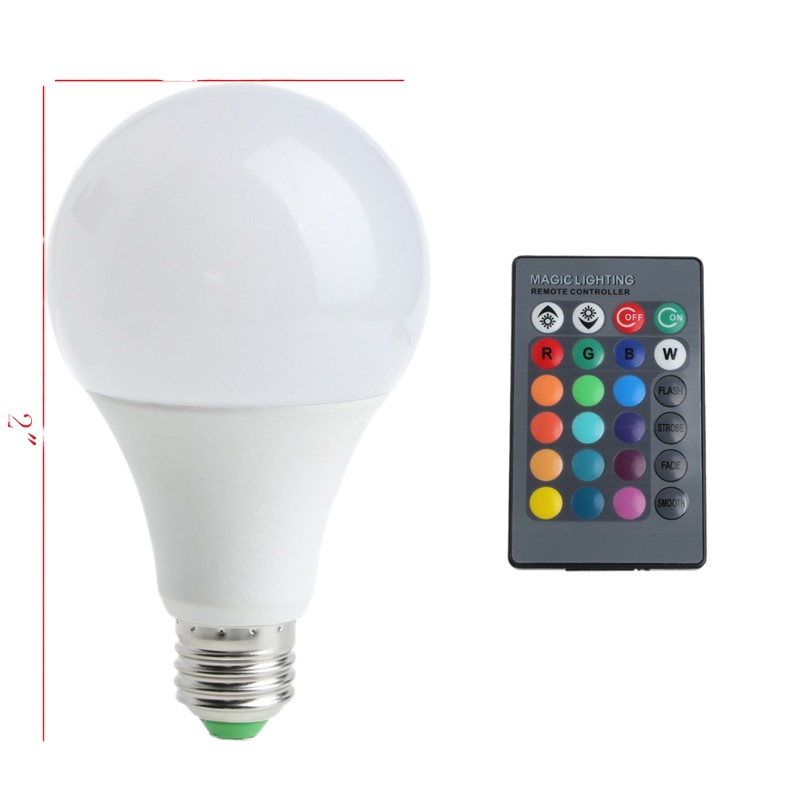 ✥✢▦16 Colors Wireless Remote Control 85-265V E27 LED 20W RGB Changing Light Bulb