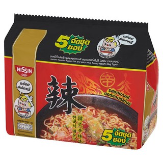 Nissin Instant Noodles Korean Hot &amp; Spicy Soup Flavor บะหมี่กึ่งสำเร็จรูปรสซุปเกาหลี ฮอตแอนด์สไปซี่ ตรา นิสชิน