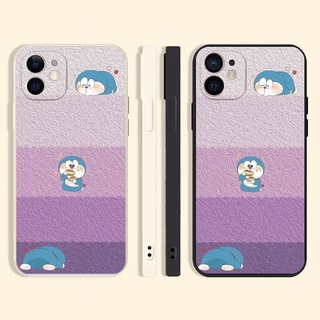 Doraemon เคสไอโฟน 13 12 11 pro max Anime promax เคส iPhone 13 X  Xr Xs 7 8 plus se2020 8พลัส Purple case นิ่ม