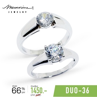 Memorine Jewelry แหวนคู่รักเงินแท้ 925 ฝังเพชรสวิส (CZ) : DUO-36