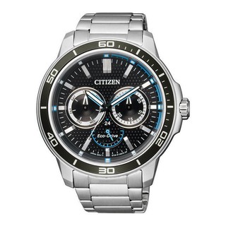 CITIZEN Eco-Drive Stainless Strap Men’s Watch Silver/Black-Navy รุ่น BU2040-56E