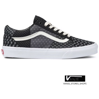 VANS OLD SKOOL TIE PRINT PATCHWORK BLACK TRUE WHITE SNEAKERS สินค้ามีประกันแท้