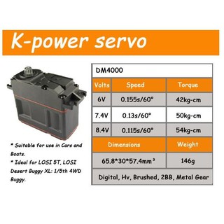 เซอร์โว Servo K Power Servo DM4000 ** waterproof 54kg