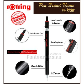 สลักชื่อฟรี ROtring 300  Mechanical Pencil, Black ดินสอกด รอตติ้ง 300 แท้