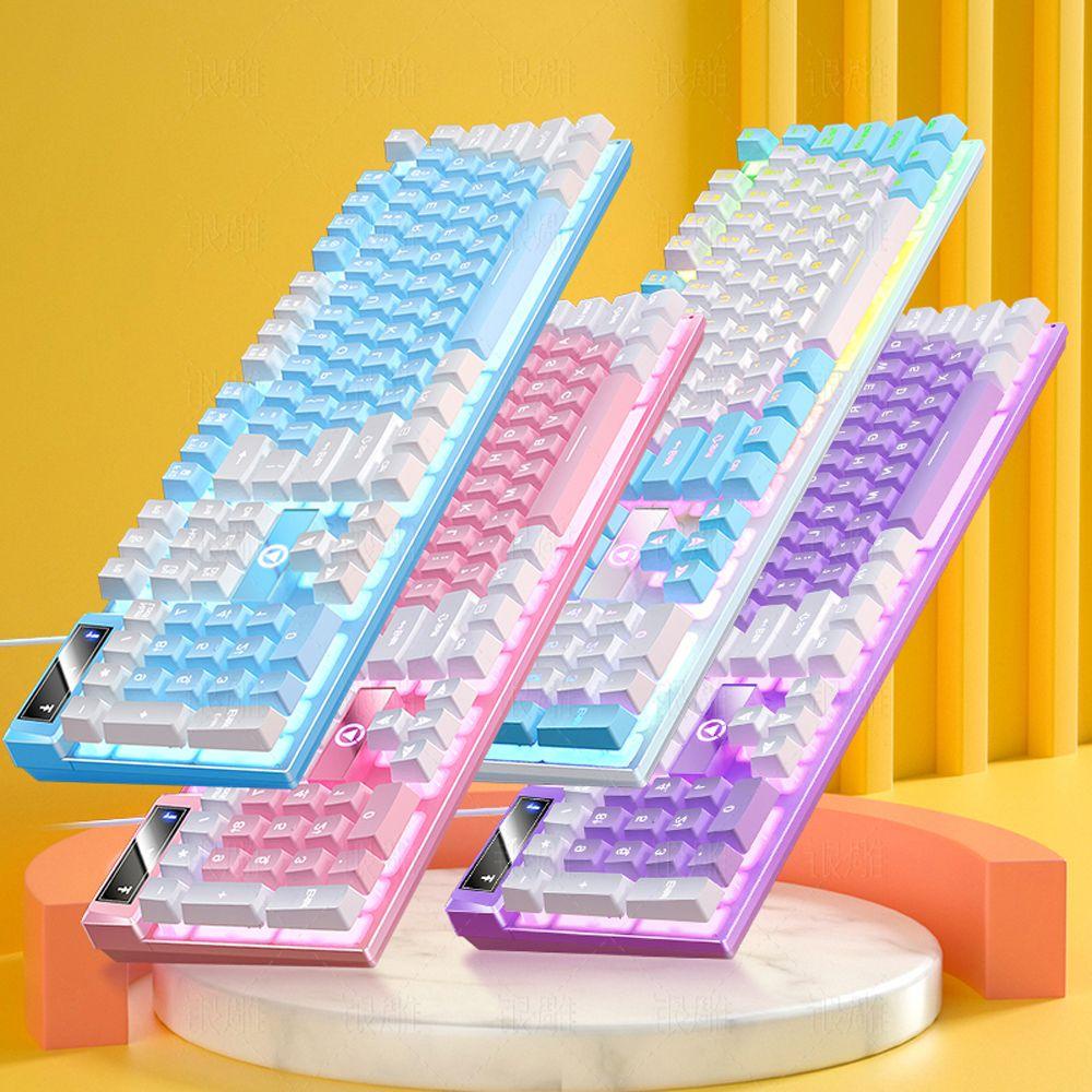 Pewanydi คีย์บอร์ดแบบกลไกอุปกรณ์ต่อพ่วงคอมพิวเตอร์ ABS 1PC สีดํา USB แบบมีสาย E-sports คีย์บอร์ดเกม