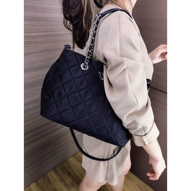 prada quilted tessuto nylon shoulder bag