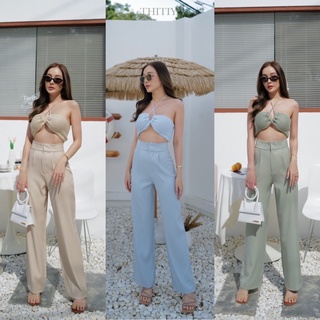 ▪️- THITIYA -▪️BIKINI KNIT SET LONG PANTS เซ็ทบิกินี่ไหมพรมและกางเกงขายาว SML