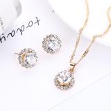 TANITTgems ชุดเครื่องประดับเพชรขนาด3กะรัตล้อมเพชรคริสตัลแท้