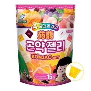 Captain Dolphin konjac Jelly มี4รสผลไม้ชาติใน1ห่อ เยลลี่บุกผลไม้ บรรจุ 12 ถ้วย