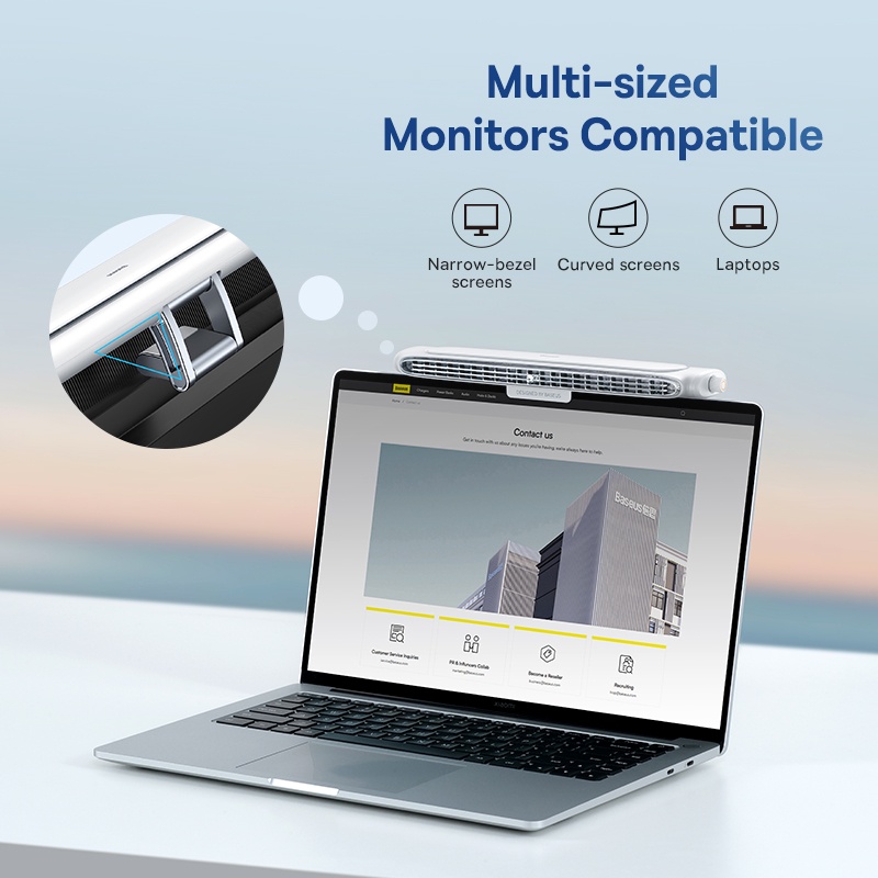 Baseus Refreshing Monitor Clip-On Computer Fan Stand-Up Desk Fan Mini ...