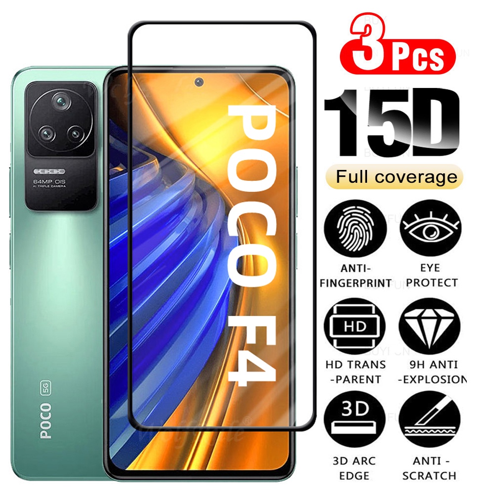 ฟิล์มกระจกนิรภัยกันรอยหน้าจอ แบบเต็มจอ สําหรับ Xiaomi POCO F4 F4GT X4GT F3 GT F3GT M4 Pro X3 NFC X3P
